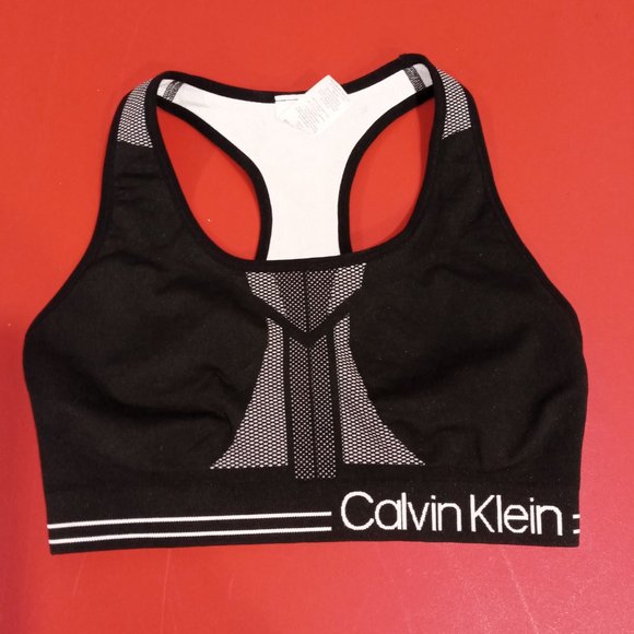 NWOT Calvin Klein performance black & white sport bra size M - Picture 1 of 6